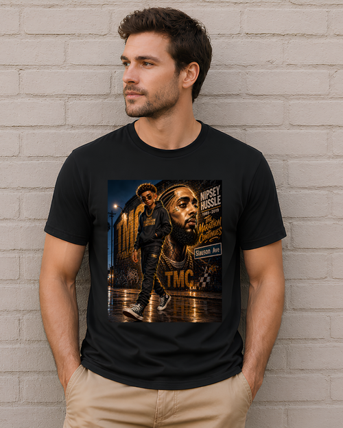 Hip-Hop Night Streetwear Tee — TMC Graffiti Portrait Shirt