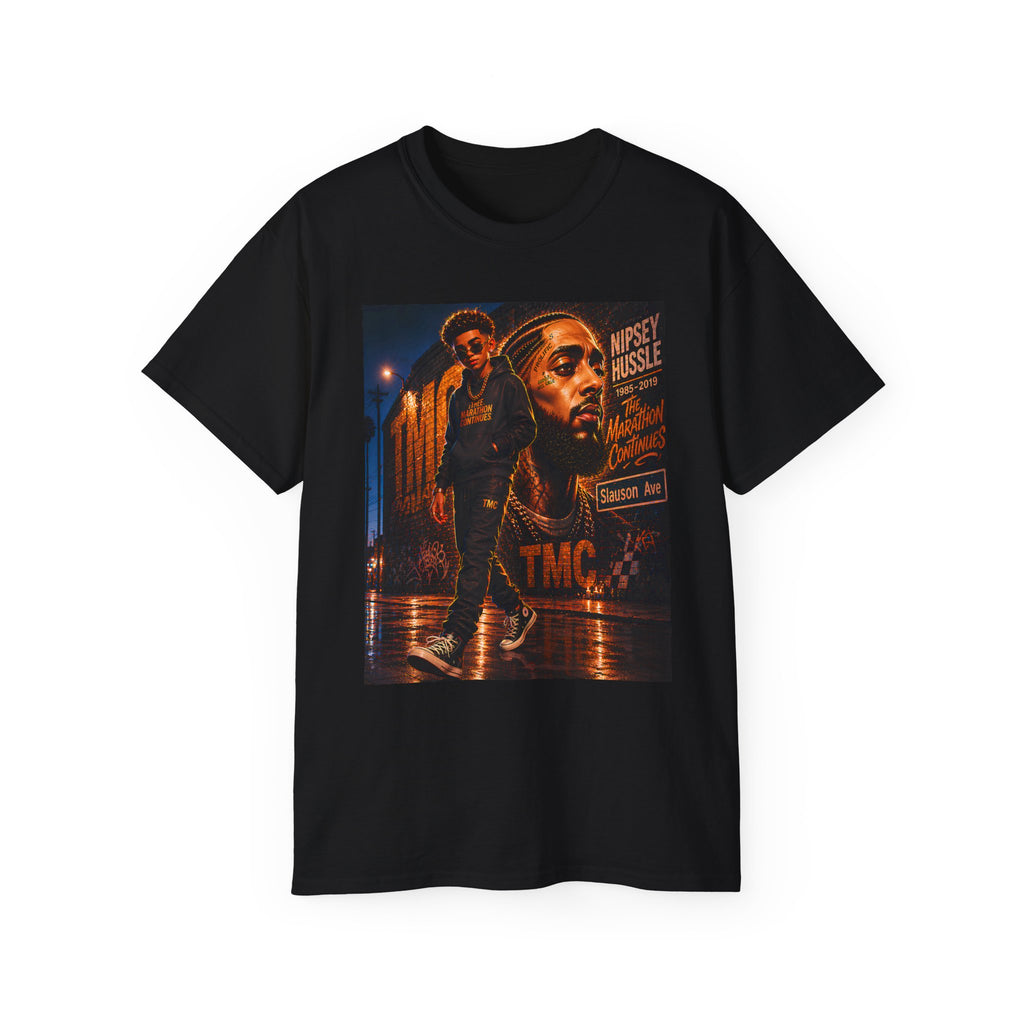 Hip-Hop Night Streetwear Tee — TMC Graffiti Portrait Shirt