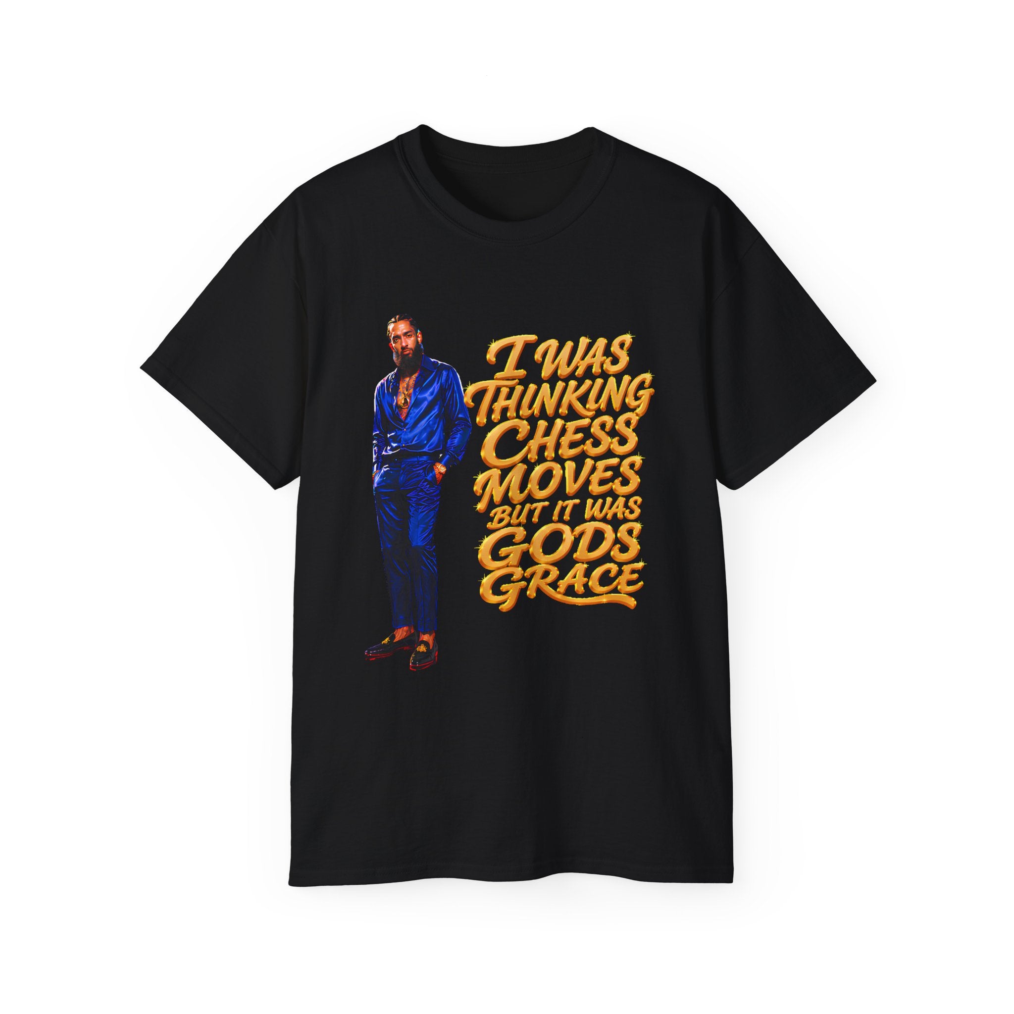 Graphic Tee — "I Was Thinking Chess Moves But It Was God's Grace" Inspirational Streetwear